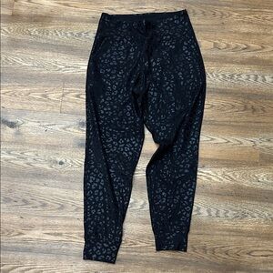Black Leopard Print Joggers